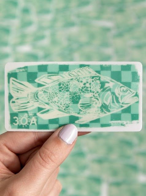 30A Blue Fish Sticker
