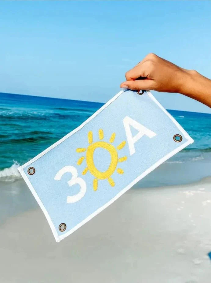 30A Logo Embroidered Canvas Flag