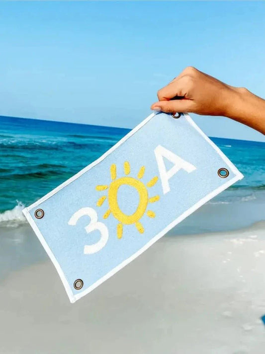 30A Logo Embroidered Canvas Flag