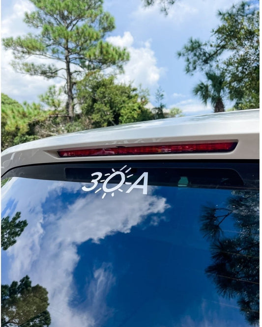 30A White Vinyl Sticker