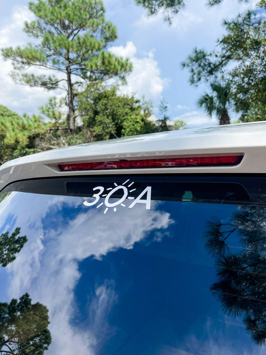 30A White Vinyl Sticker