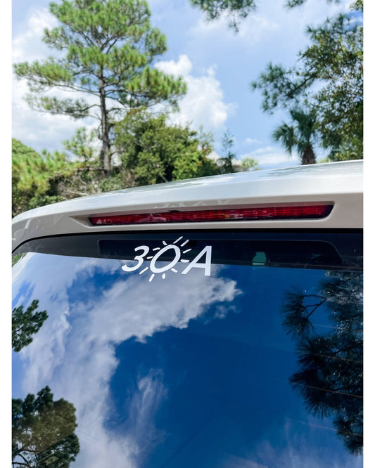 30A White Vinyl Sticker