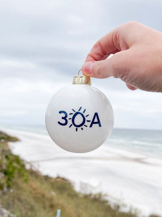 30A Wordmark Logo Glass Ball Ornament