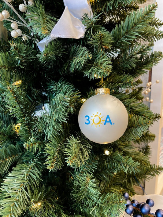30A Wordmark Logo Glass Ball Ornament