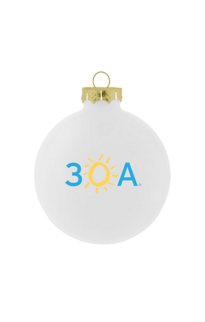 30A Wordmark Logo Glass Ball Ornament