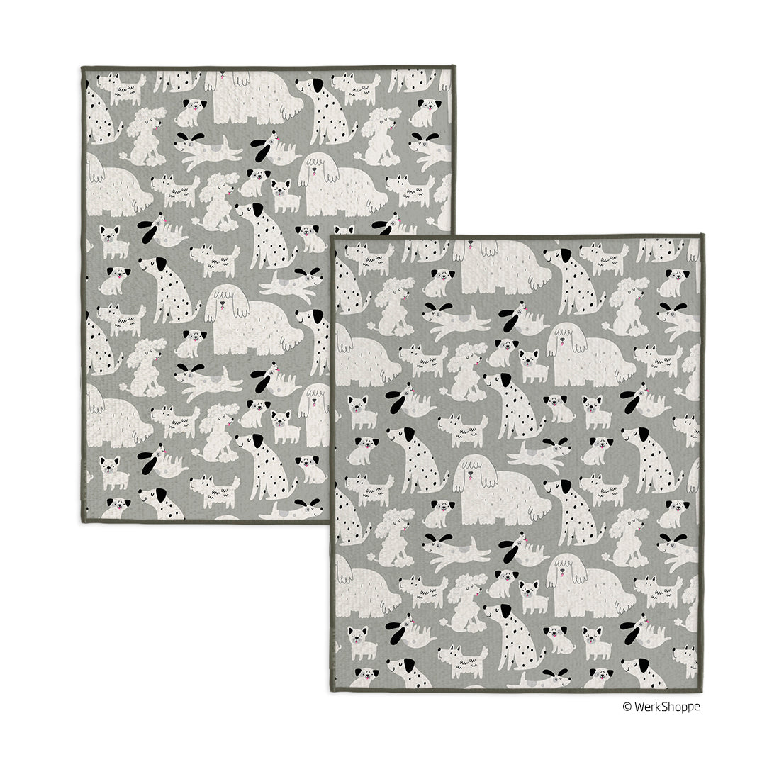 Gray & Black Dogs Pet Drying Towel
