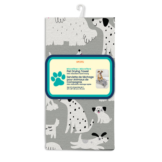 Gray & Black Dogs Pet Drying Towel