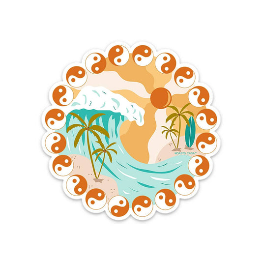 3.5" Yin Yang Wave Sticker