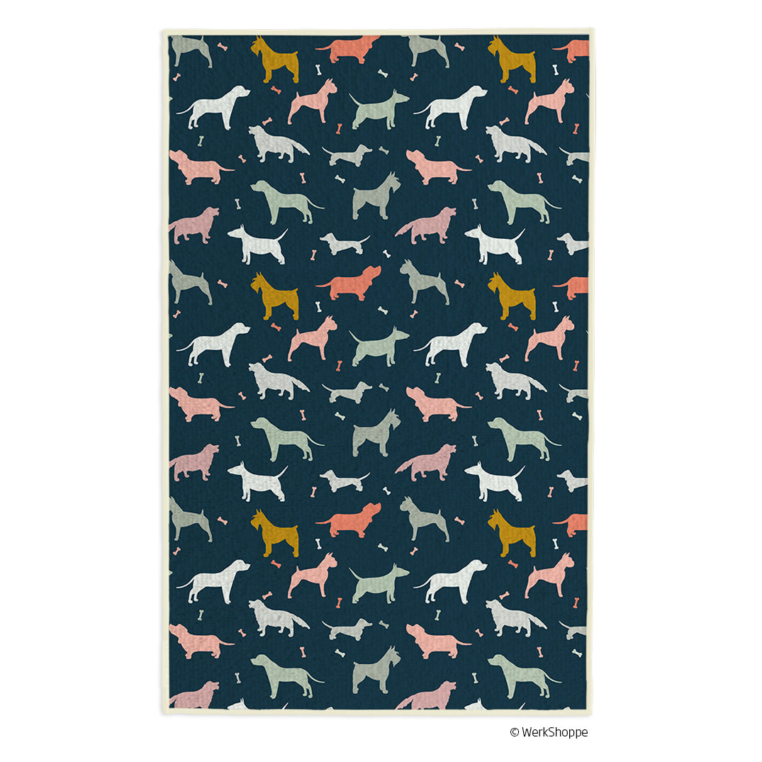 Dog Silhouettes Pet Drying Towel