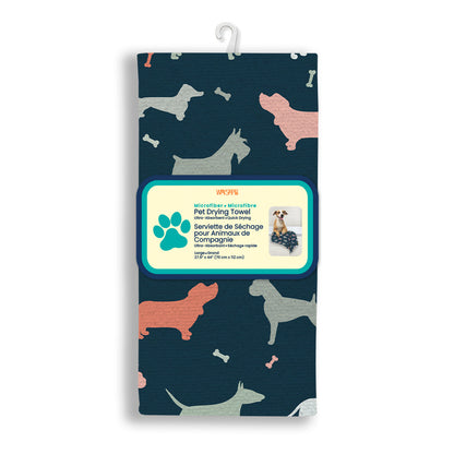Dog Silhouettes Pet Drying Towel