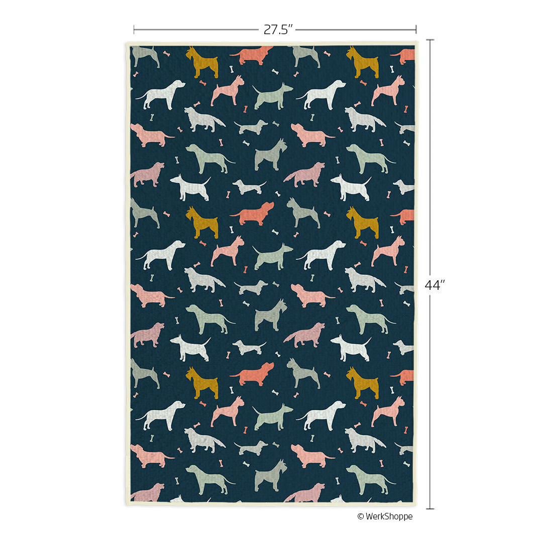 Dog Silhouettes Pet Drying Towel