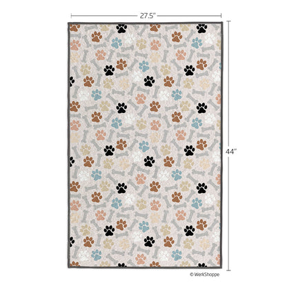 Neutral Dog Paws & Bone Pet Drying Towel