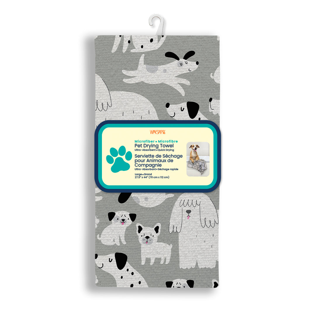 Gray & Black Dogs Pet Drying Towel