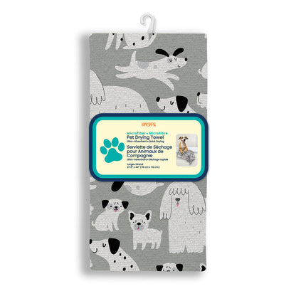 Gray & Black Dogs Pet Drying Towel