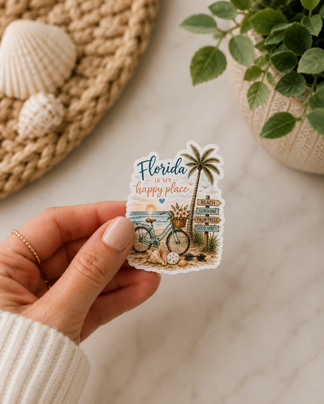 "COMING SOON" Florida Is My Happy Place Vinyl Sticker | 3” Waterproof 