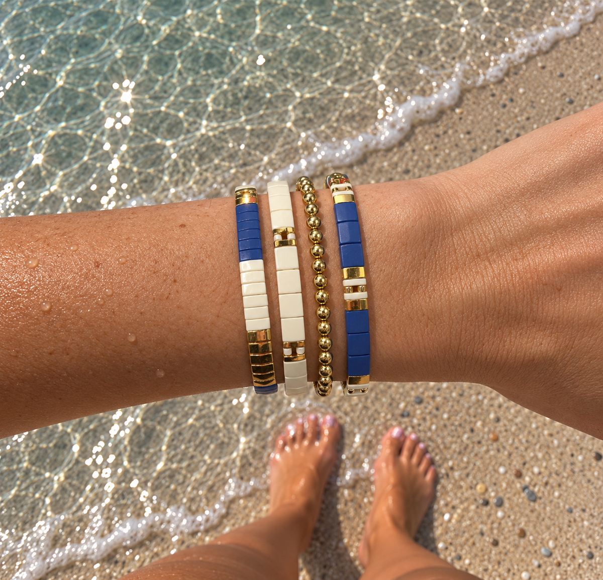 REGAL - 4 Tila Bead Bracelet Stack