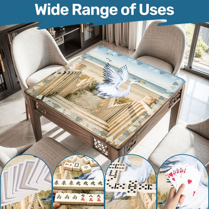 Heron Harbor Mahjong Mat, Beachy Vibe Heron Mahj Mat