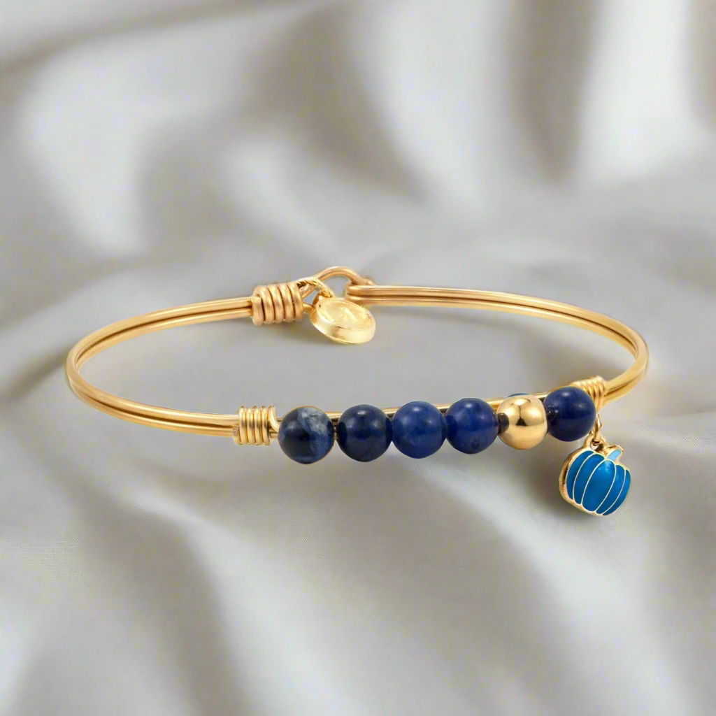 Denim Jean Pumpkin Bangle Bracelet