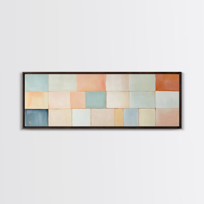 Modern Abstract Framed Canvas | Minimalist Mid Century Modern Wall Art | Large Horizontal Ultra Wide Framed Canvas | MCM Decor
