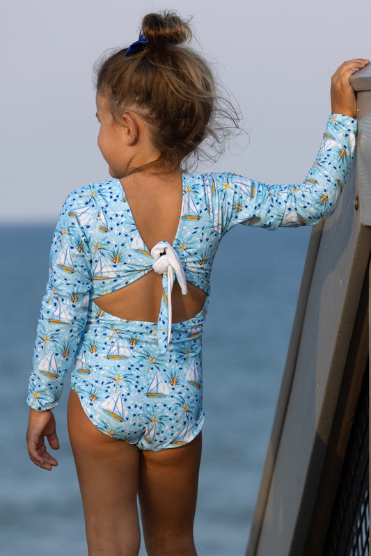 Sailboat Paradise Girls Tie Back