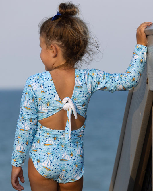 Sailboat Paradise Girls Tie Back