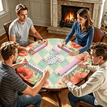 Harlequin Romance Poppy Play Round Mahjong Mat