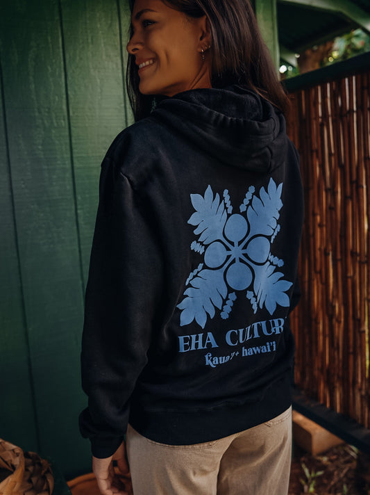 EHA Hoodie in Lava with Periwinkle Logo