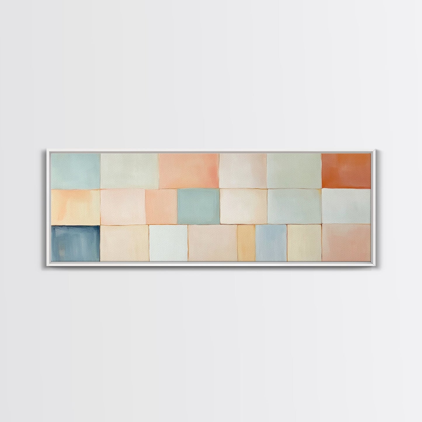 Modern Abstract Framed Canvas | Minimalist Mid Century Modern Wall Art | Large Horizontal Ultra Wide Framed Canvas | MCM Decor