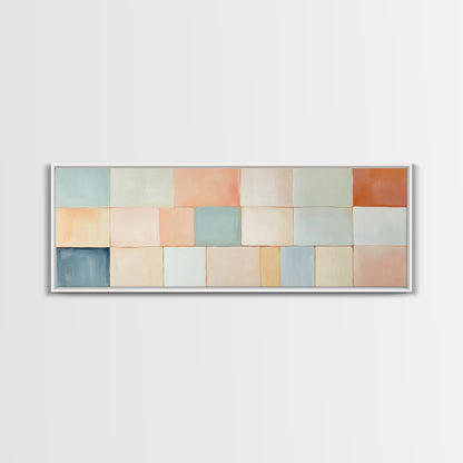 Modern Abstract Framed Canvas | Minimalist Mid Century Modern Wall Art | Large Horizontal Ultra Wide Framed Canvas | MCM Decor