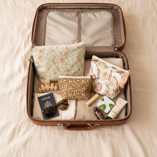Floral Travel Bags Set