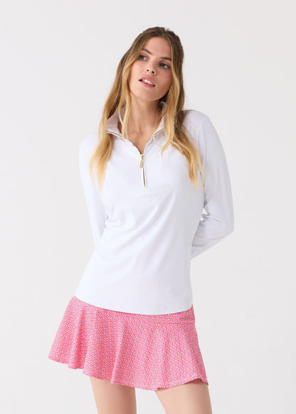 White 1/4 Zip Sport Top