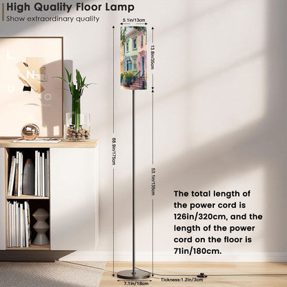 Charleston South Carolina Rainbow Row Modern Floor Lamp