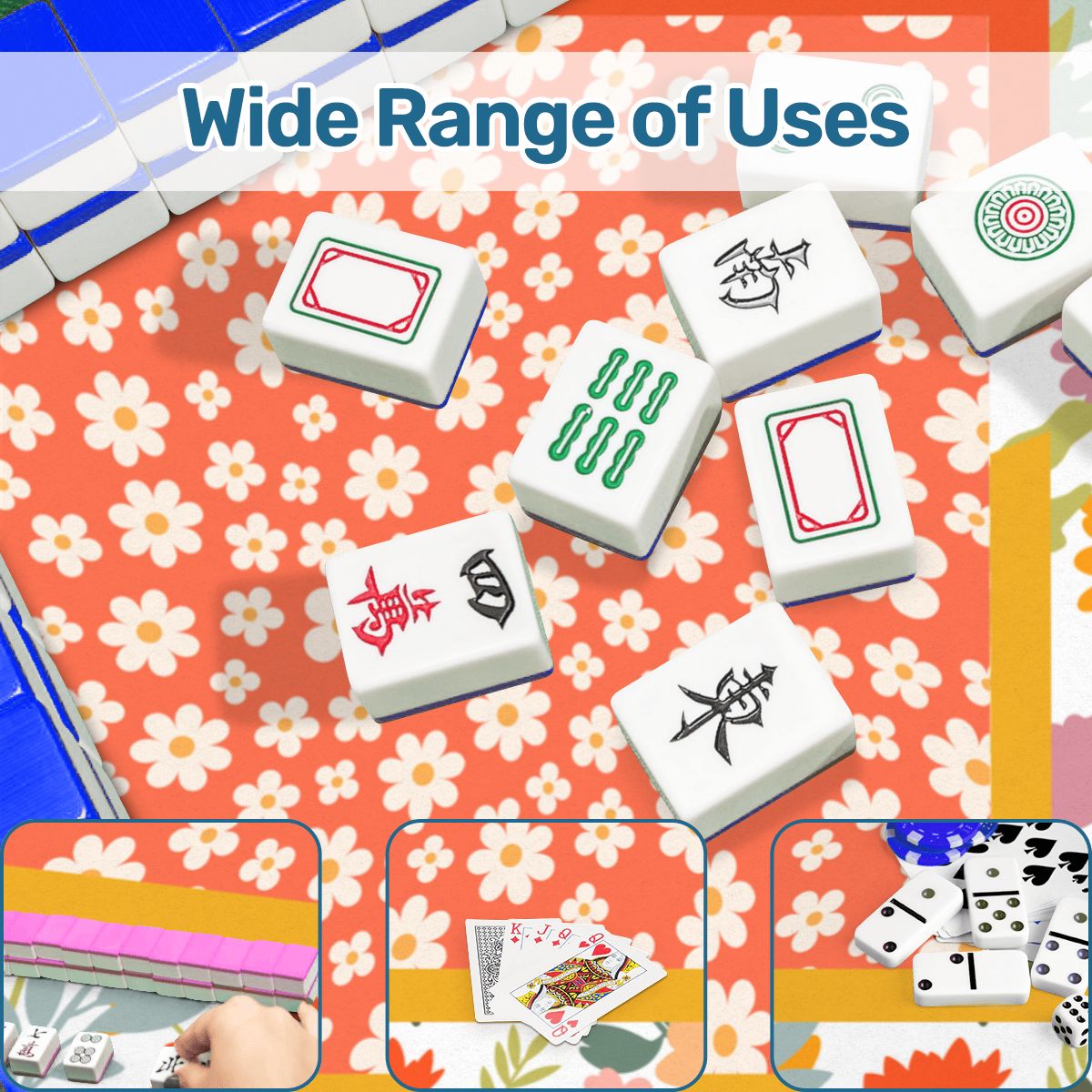Mini Mahjong Mat Modern Floral Daisy