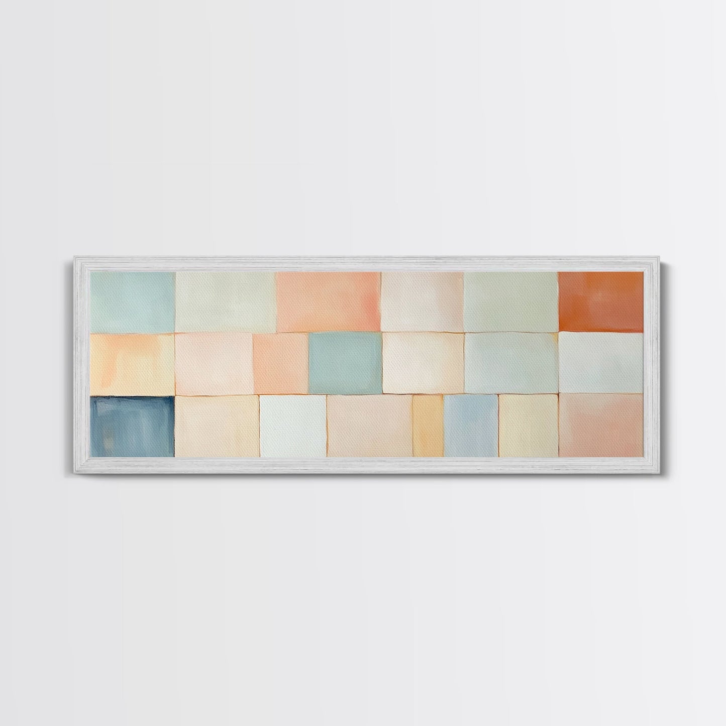 Modern Abstract Framed Canvas | Minimalist Mid Century Modern Wall Art | Large Horizontal Ultra Wide Framed Canvas | MCM Decor
