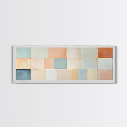 Modern Abstract Framed Canvas | Minimalist Mid Century Modern Wall Art | Large Horizontal Ultra Wide Framed Canvas | MCM Decor