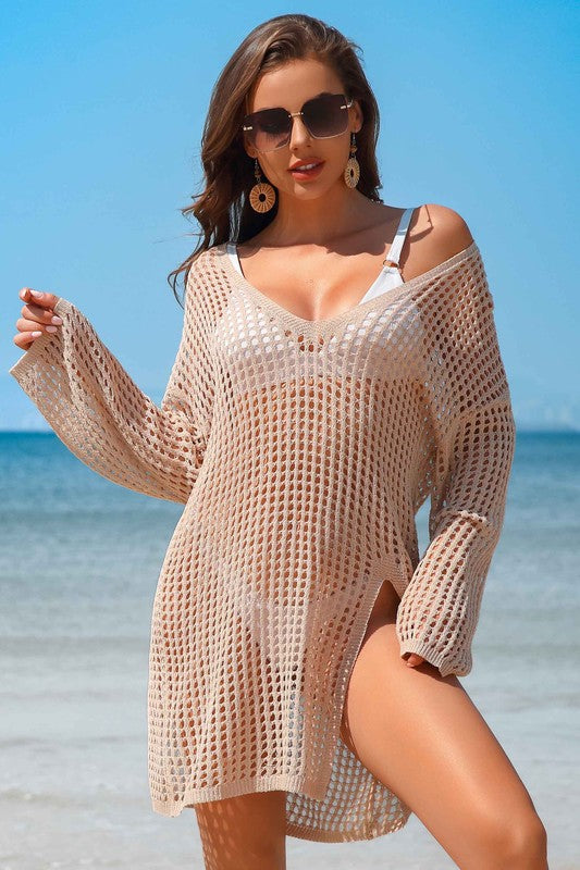Crochet Side Split Beach Coverup