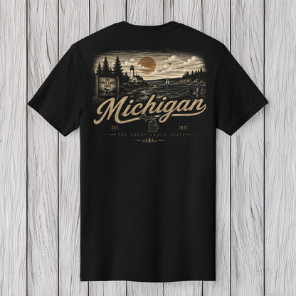 Michigan Great Lakes State Lighthouse T-Shirt