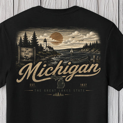 Michigan Great Lakes State Lighthouse T-Shirt