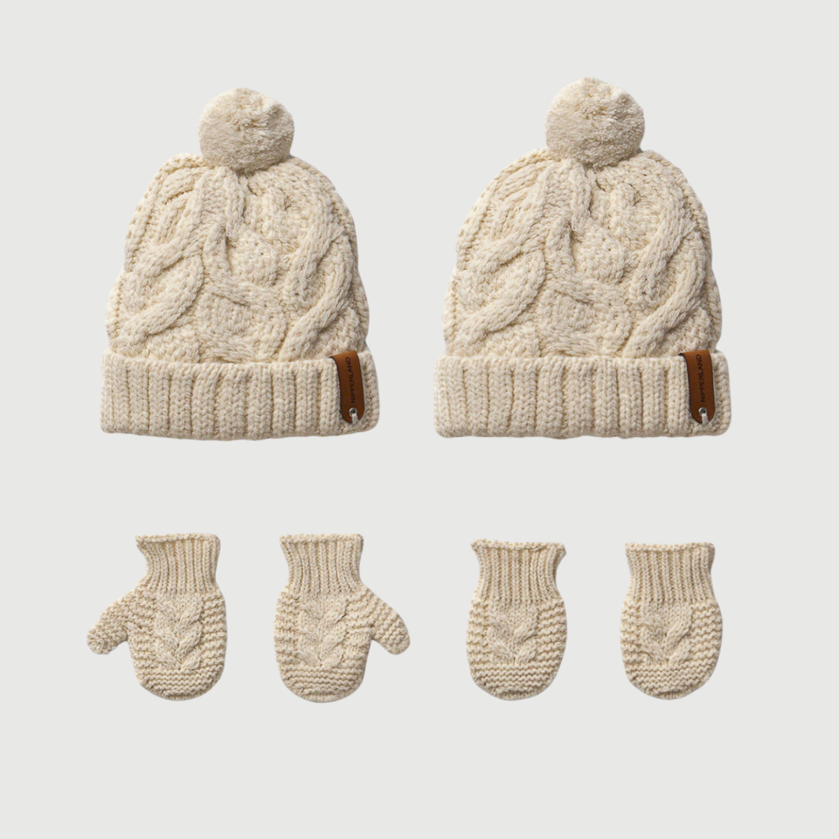 Knit  Beanie and Mitten Set