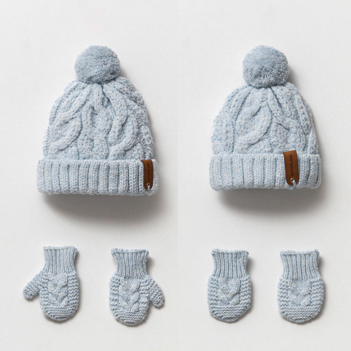 Knit  Beanie and Mitten Set