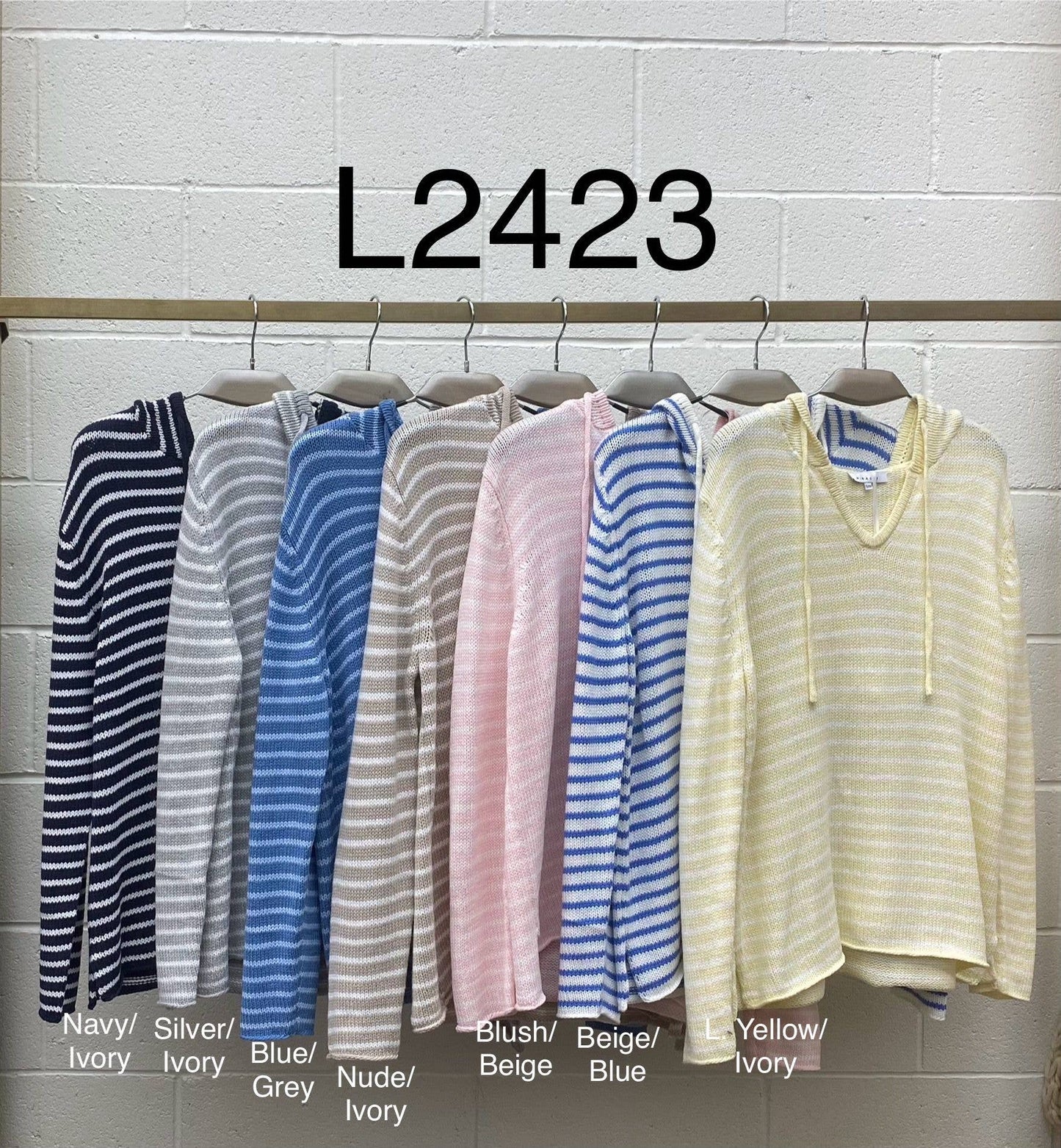 "COMING SOON" Coastal Stripe Lightweight Hoodie Sweater