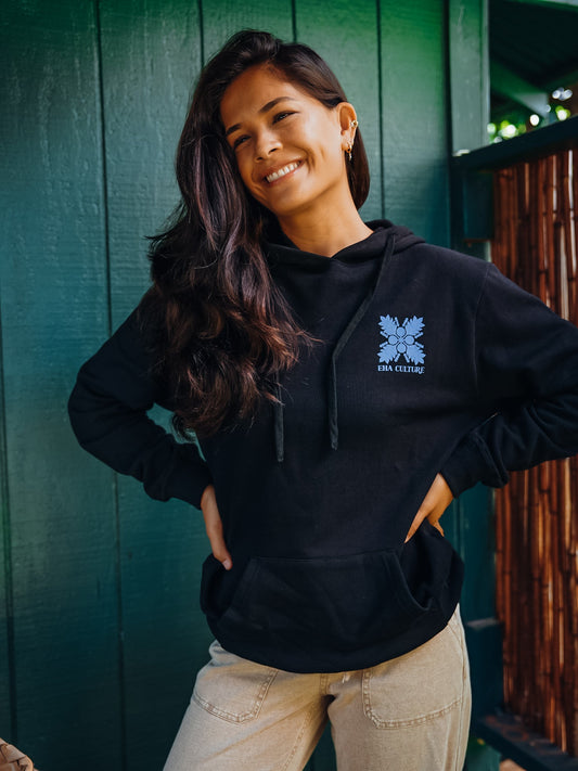 EHA Hoodie in Lava with Periwinkle Logo