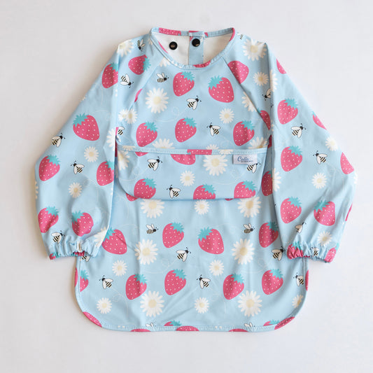 The Grayson Long Sleeve Bib - Strawberry Patch