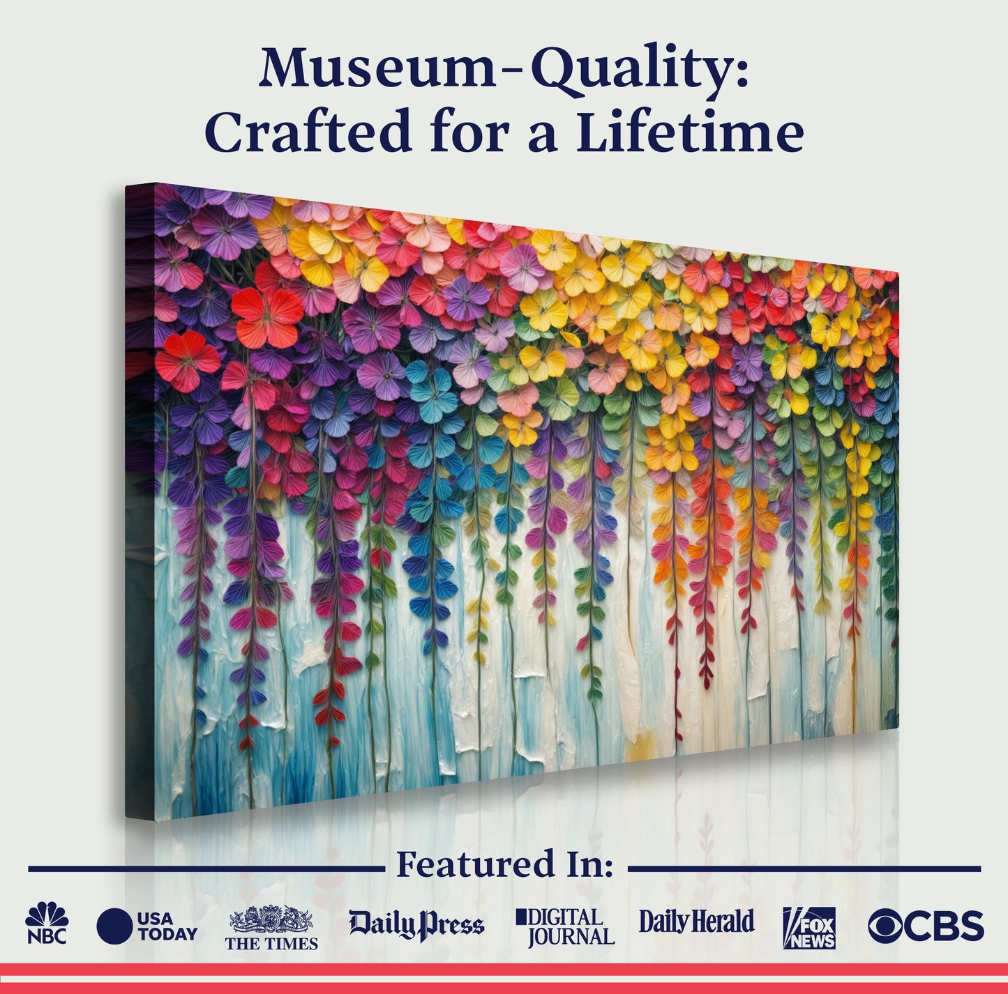Cascade of Colors Impasto Wall Art