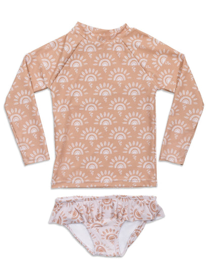 Sunny Days Girls Long Sleeve Sun Shirt and Skirted Bottom