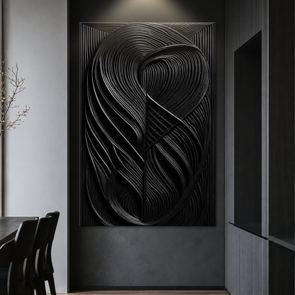 Modern Black Waves Wall Art