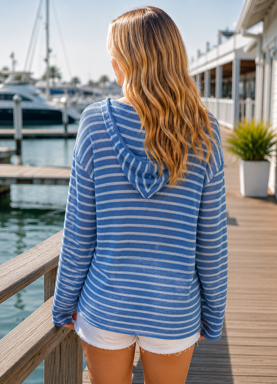 "COMING SOON" Coastal Stripe Lightweight Hoodie Sweater