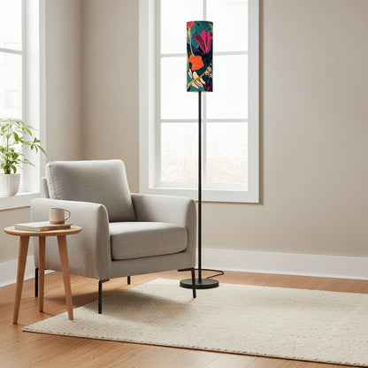 Grand Bohemian Orange, Teal, Yellow, Fuchsia Modern Floor Lamp