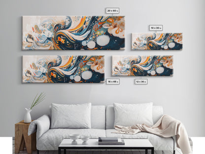 Abstract Swirl Painting, Colorful Modern Art, Bohemian Home Aesthetic, Creative Office, Studio Wall Decor, Canvas Print