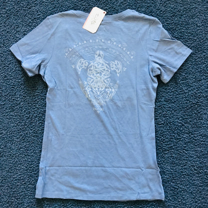 Turtle Moon Ladies V-neck Tee (M)